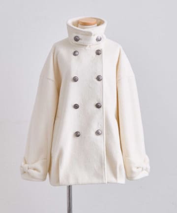 OLIVE des OLIVE(オリーブ デ オリーブ) ダブルボタンシャギーコート