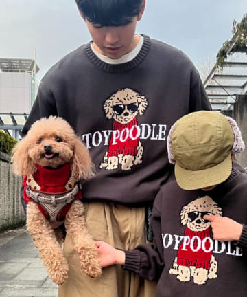 CIAOPANIC TYPY(チャオパニックティピー) 【UNISEX】犬 ニット アソートロゴジャガードニット