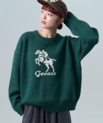 CIAOPANIC TYPY(チャオパニックティピー) 【GEVACO】ジョッキー＆ホースジャガードニット