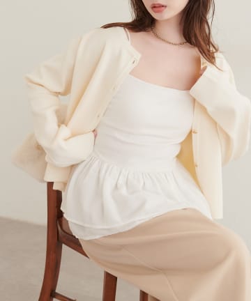 natural couture(ナチュラルクチュール) カップ付きペプラムインナー