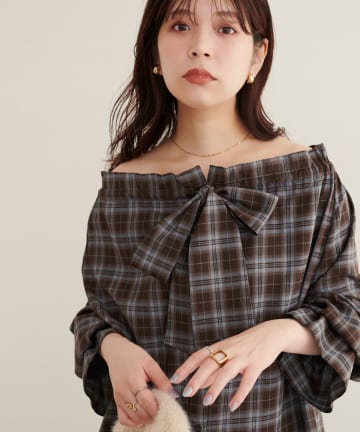 natural couture(ナチュラルクチュール) 2WAYリボン衿ブラウス