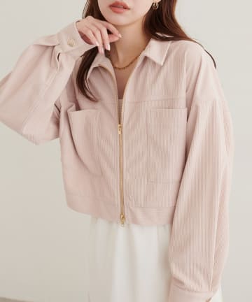 natural couture(ナチュラルクチュール) Wジップコーデュロイショートブルゾン
