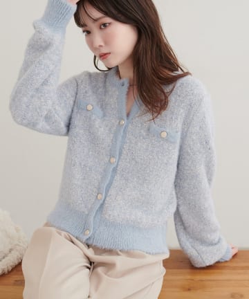 natural couture(ナチュラルクチュール) フェザーヤーンメランジカーディガン