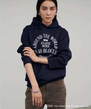 LARUTA(ラルータ) ロゴ刺繍フード付きパーカー