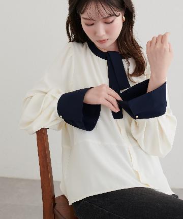 natural couture(ナチュラルクチュール) 羽織りにもなる2WAYブラウス