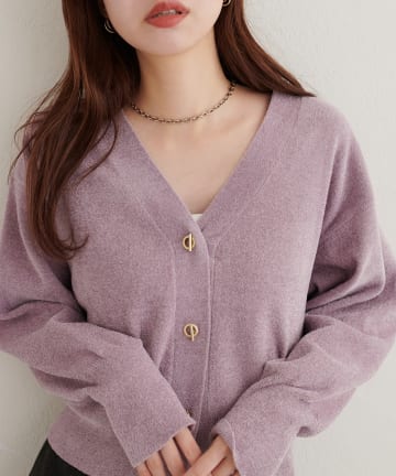 natural couture(ナチュラルクチュール) もちもちモールヤーンハトメバーカーディガン