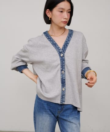 LARUTA(ラルータ) デニム切替カットカーディガン