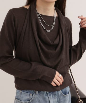 FREDY & GLOSTER(フレディ アンド グロスター) カシミヤ混ホルターネックニットプルオーバー