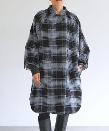 BEARDSLEY(ビアズリー) 《10/22(木)12:00予約開始予定》ビッグチェックポンチョコート