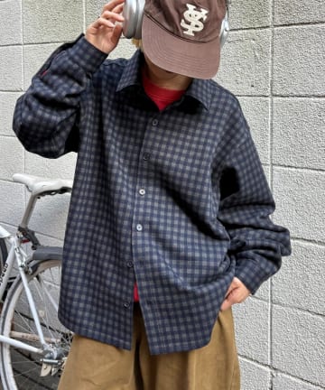 CIAOPANIC TYPY(チャオパニックティピー) 【UNISEX】カットメルトンチェックシャツジャケット