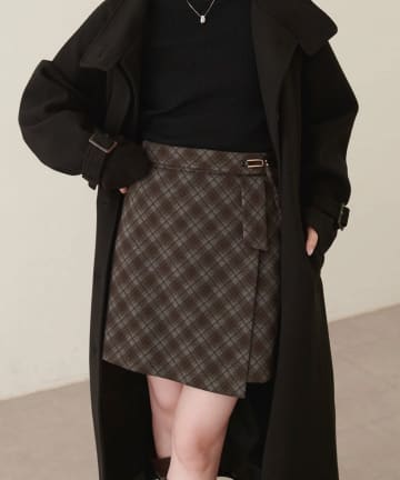natural couture(ナチュラルクチュール) ビットベルト付きリボンミニスカート