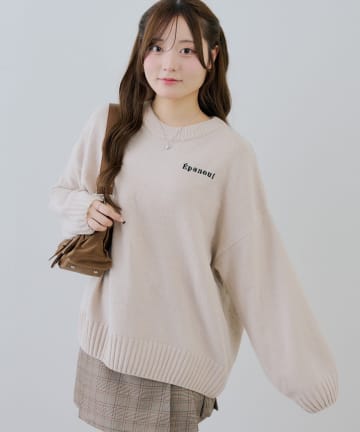 NICE CLAUP / OLIVE des OLIVE OUTLET(ナイスクラップ  / オリーブ デ オリーブ アウトレット) 【continuer】バックロゴモールニット