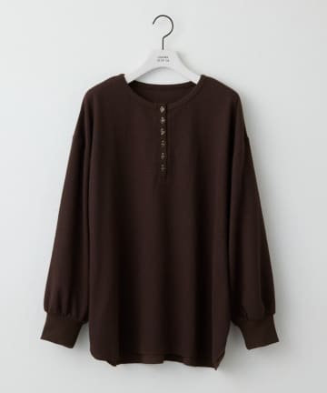 COLONY 2139(コロニー トゥーワンスリーナイン) 配色ステッチワッフルヘンリーネックＴシャツ