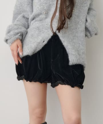 Kastane(カスタネ) 【10.3(土)12:00発売/セットアップ対応】ベルベットバルーンショートパンツ
