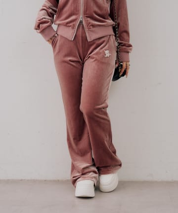NICE CLAUP / OLIVE des OLIVE OUTLET(ナイスクラップ  / オリーブ デ オリーブ アウトレット) 【continuer】セットアップ可能ベロアフレアパンツ