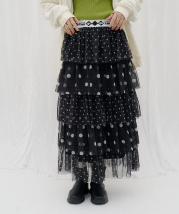 CIAOPANIC TYPY(チャオパニックティピー) 【26Winter展示会 出展商品】【HELLO.SANFRANCISCO】2WAYドットチュールスカート