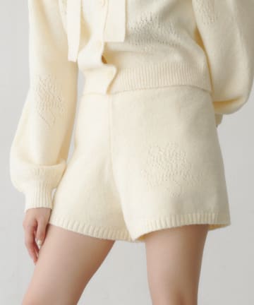 Kastane(カスタネ) 【10.10(土)12:00発売/セットアップ対応】ブルームオープンステッチニットショートパンツ