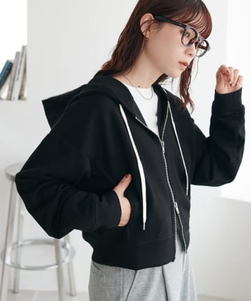 DISCOAT(ディスコート) 【WEB限定】スウェット配色ZIPパーカー