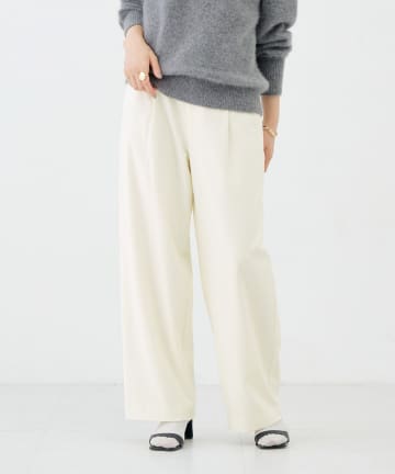 NOLLEY'S(ノーリーズ) ウォッシャブルサーモサキソニーワイドパンツ