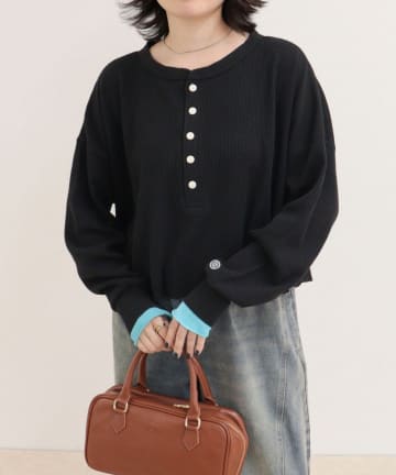 FREDY & GLOSTER(フレディ アンド グロスター) 【DISCUS /ディスカス】ワッフルヘンリーネックロンTシャツ