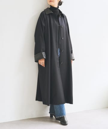 BEARDSLEY(ビアズリー) 《10/14予約》レザーコンビウールギャバテントコート《15 quinze》
