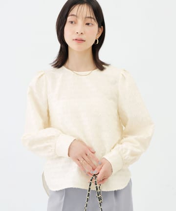 NOLLEY'S(ノーリーズ) ウォッシャブルドットカットジャガードブラウス