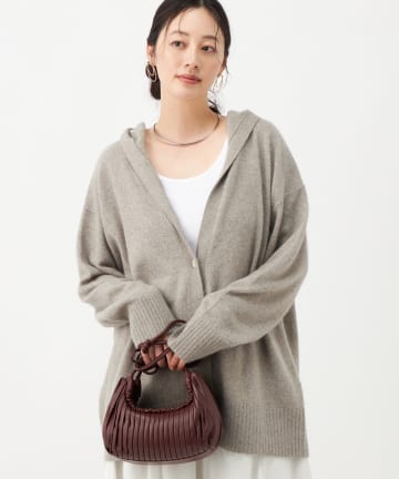 NOLLEY'S(ノーリーズ) 【WEB＆一部店舗限定カラー】《手洗い可能》ヘアリーフーディーカーディガン