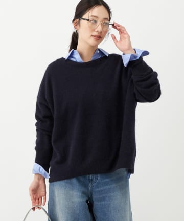 NOLLEY'S(ノーリーズ) 《手洗い可能》ウォッシャブルヘアリーボートネックプルオーバー