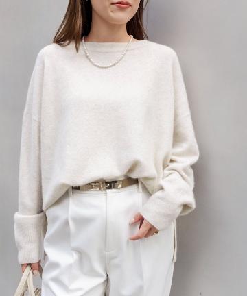 NOLLEY'S(ノーリーズ) 《手洗い可能》ウォッシャブルヘアリーボートネックプルオーバー
