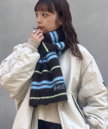 CIAOPANIC TYPY(チャオパニックティピー) 【26Winter展示会 出展商品】【UNISEX】モヘアマルチボーダーマフラー