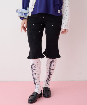 CIAOPANIC TYPY(チャオパニックティピー) 【26Winter展示会 出展商品】【HELLO.SANFRANCISCO】ビジュー付フリルカプリパンツ