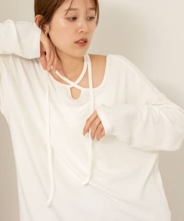 NOLLEY'S(ノーリーズ) 【WEB限定】ウォッシャブルチョーカーカットソー