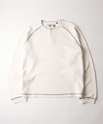 WHO’S WHO gallery(フーズフーギャラリー) 【Sourcream】配色ステッチワッフルヘンリーL/S