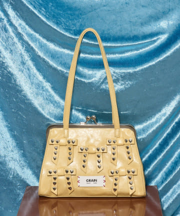 CIAOPANIC(チャオパニック) 【GRAIN/グレイン】ハートスタッズ付きリボンがま口バッグ