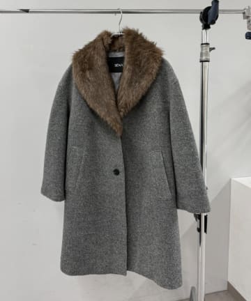 CIAOPANIC TYPY(チャオパニックティピー) 【26Winter展示会 出展商品】【SÉNA】ファー取り外しウールライクロングコート