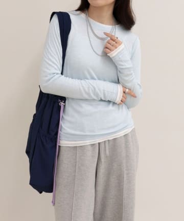 FREDY & GLOSTER(フレディ アンド グロスター) ウールブレンドシアーテレコロンTシャツ