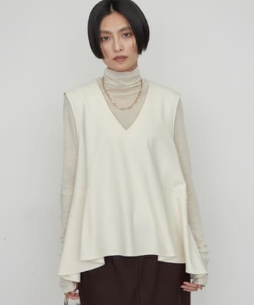 LOUNGEDRESS(ラウンジドレス) 【JAPAN MADE】裏起毛ペプラムジレ