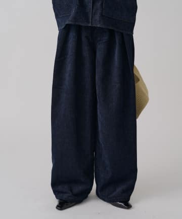 -goocy-(グーシー) 【大人気アイテム再入荷!!】ベロアデニムタックワイドパンツ