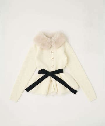 Belle Charme(ベルシャルム) Heart Pop Peplum Knit