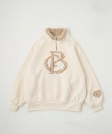 Belle Charme(ベルシャルム) Fur Logo Big Half Zip