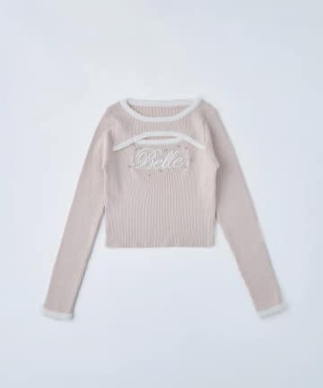 Belle Charme(ベルシャルム) Feather Frame Logo Knit