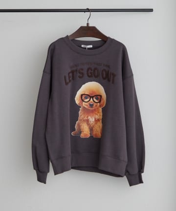 NICE CLAUP / OLIVE des OLIVE OUTLET(ナイスクラップ  / オリーブ デ オリーブ アウトレット) 【continuer】めがね犬スウェット