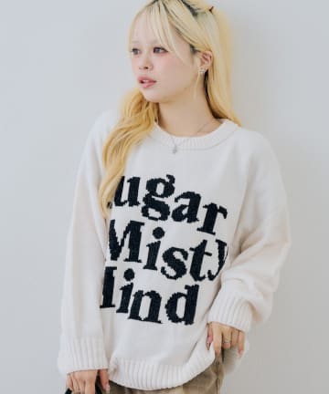 NICE CLAUP / OLIVE des OLIVE OUTLET(ナイスクラップ  / オリーブ デ オリーブ アウトレット) 【ANOTHER BRANCH】ベロアモールBIGロゴプルオーバー