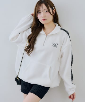 NICE CLAUP / OLIVE des OLIVE OUTLET(ナイスクラップ  / オリーブ デ オリーブ アウトレット) 【continuer】フリースラインブルゾン