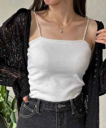 CAPRICIEUX LE'MAGE(カプリシュレマージュ) 【S・Mサイズ展開あり】1ストラップカップ付キャミ