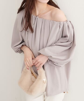 NICE CLAUP / OLIVE des OLIVE OUTLET(ナイスクラップ  / オリーブ デ オリーブ アウトレット) 【natural couture】マルチWAYバルーンブラウス
