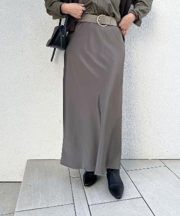 NOLLEY'S(ノーリーズ) ウォッシャブルサテンギャザーナロースカート