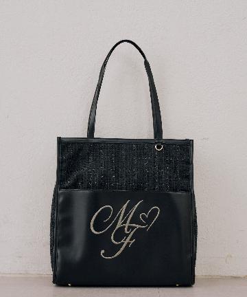 NICE CLAUP / OLIVE des OLIVE OUTLET(ナイスクラップ  / オリーブ デ オリーブ アウトレット) 【continuer】推し活や旅行にぴったりロゴツイードキャリーオントート
