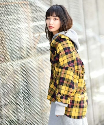 【新色追加】ビエラチェック柄ビッグシルエットシャツ