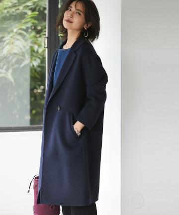 ウールカシミアリバーコート